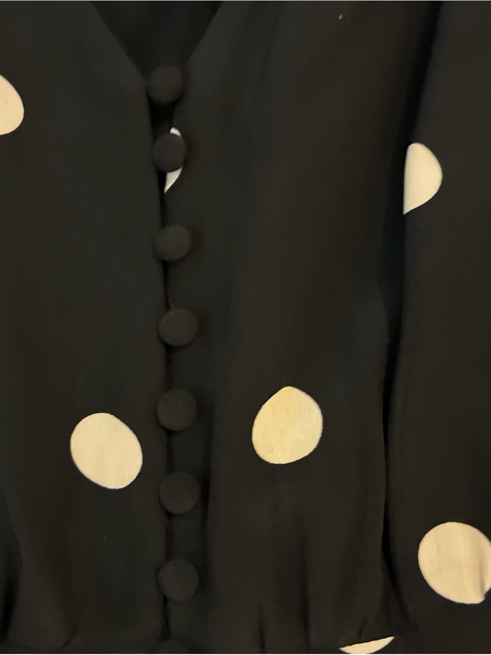 Sezane Solia Dress Ecru Polka Dots on Black size 36 US 4/Small - Picture 5 of 6